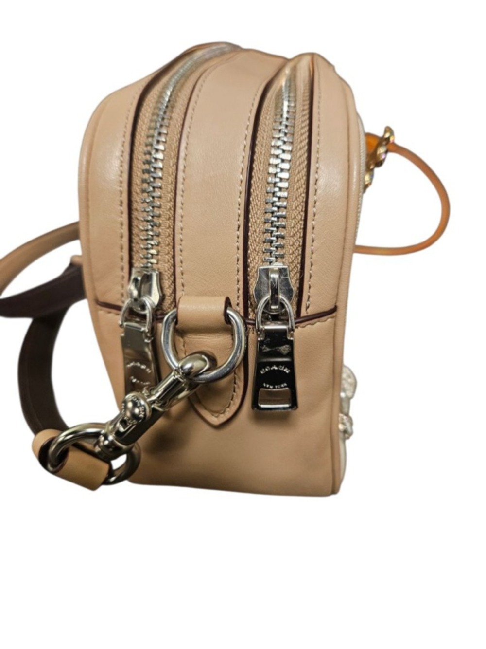 Coach Beige Brown Embellished Crossbody Bag One Size - Picture 7 of 13